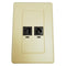 Double CAT5e (PS5E) Flush Mount Wallplate (Beige Plastic) - Belden